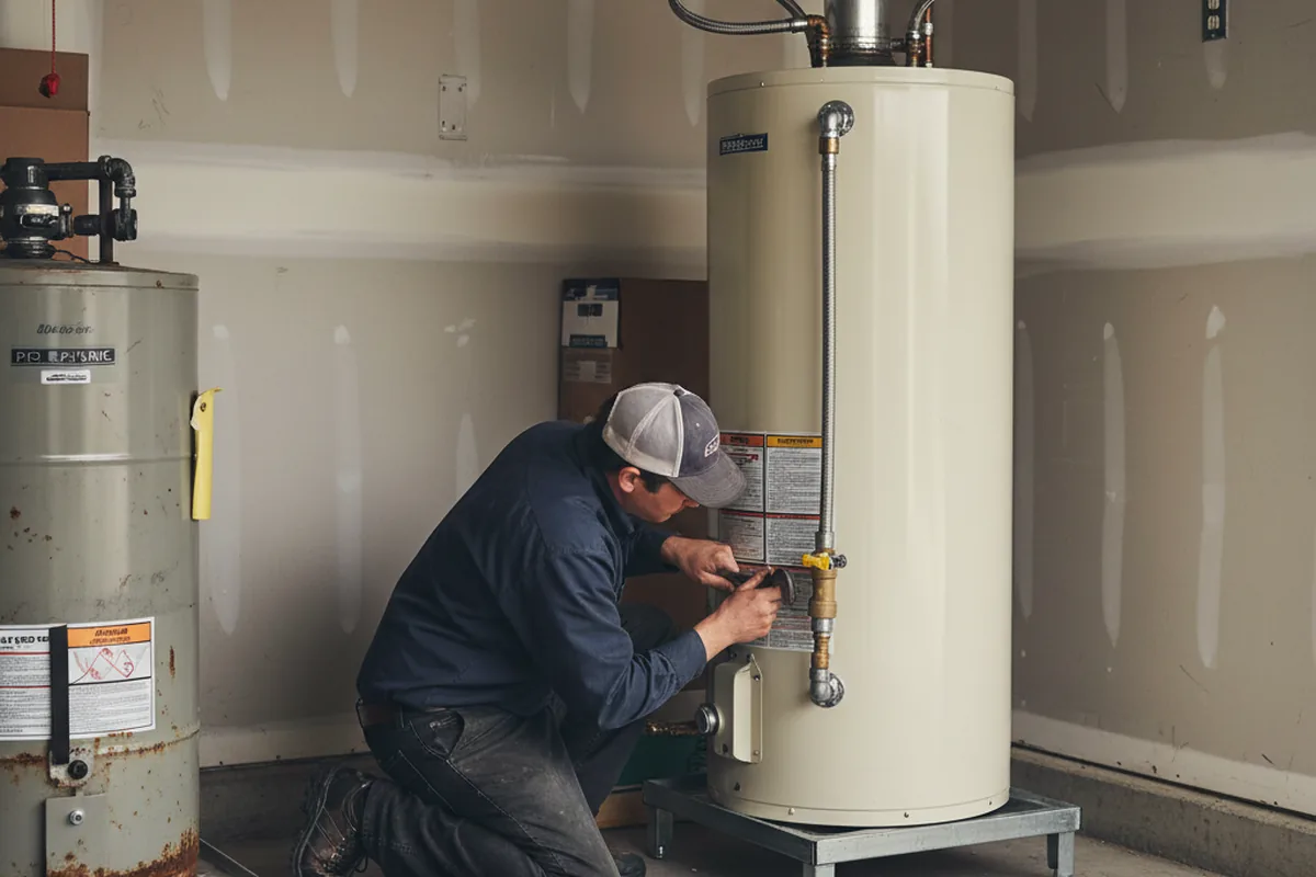 Water heater and shutoff valve replacement in Emmalena