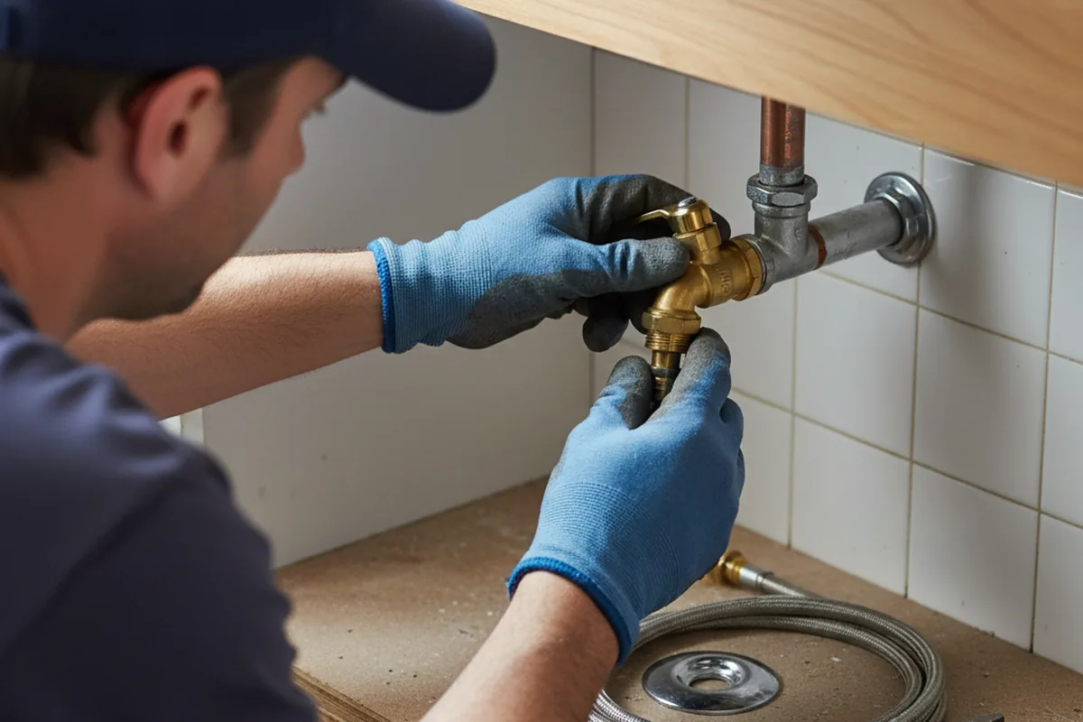 Shutoff valve and fitting work during Faucet and Fixture Repair in Emmalena
